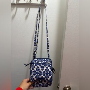 Vera Bradley Floral Blue and White Crossbody Bag